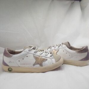 Golden Goose White Sneakers with Bronze Star
